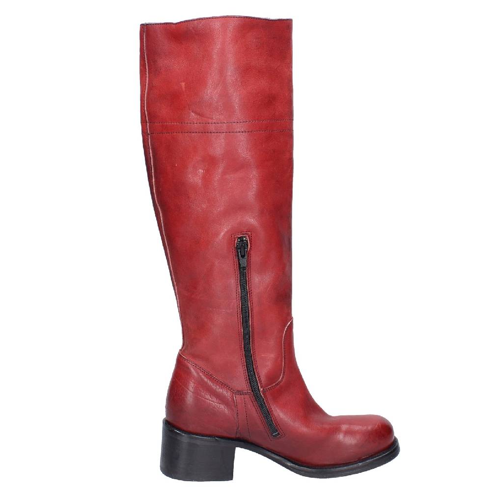 Scarpe Donna MOMA Stivali Rosso Pelle 72306D VINTAGE EX515