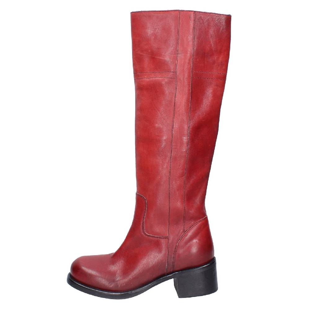 Scarpe Donna MOMA Stivali Rosso Pelle VINTAGE EX523