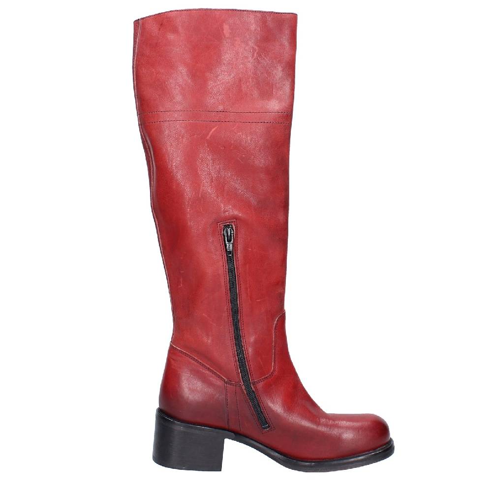 Scarpe Donna MOMA Stivali Rosso Pelle VINTAGE EX523