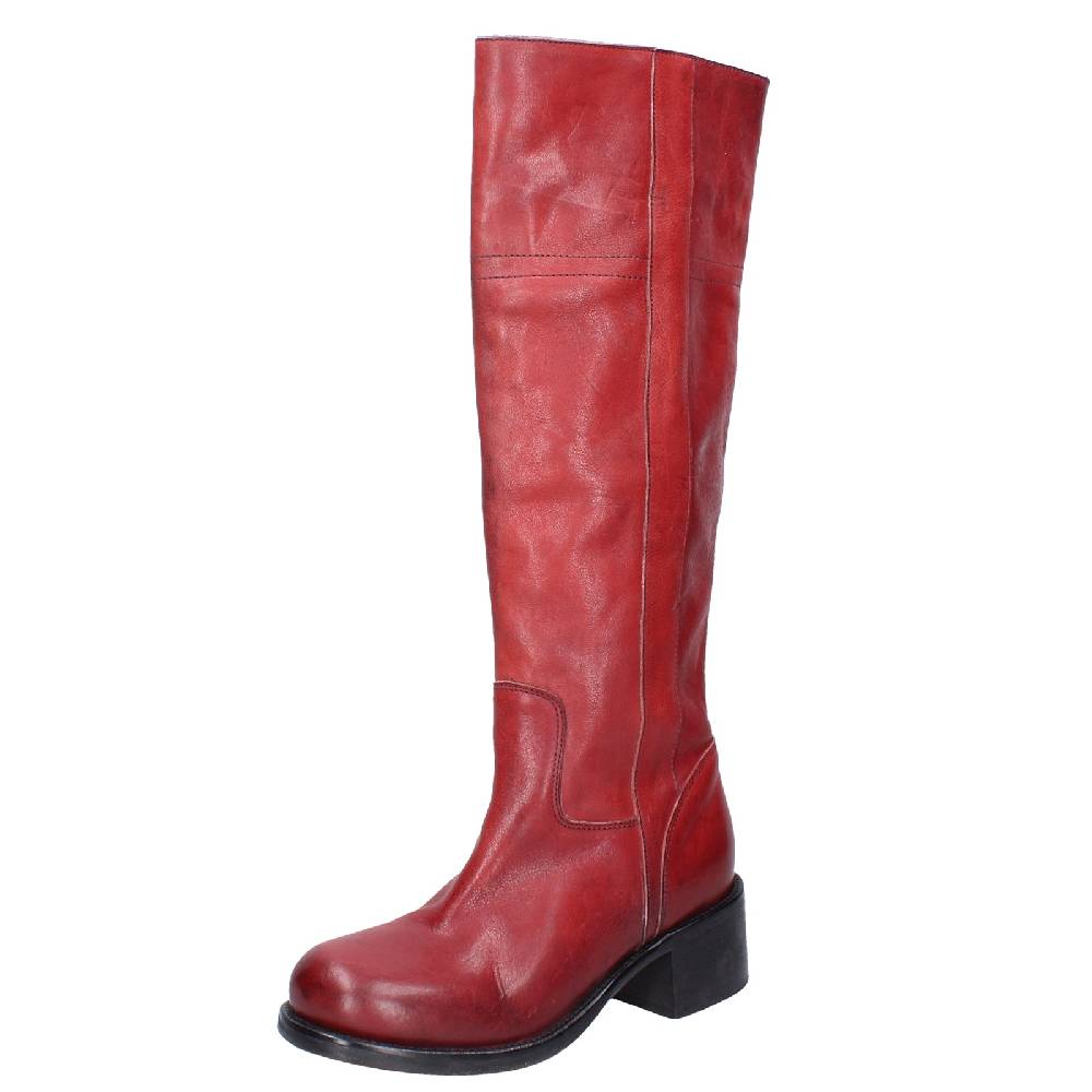 scarpe donna MOMA stivali rosso pelle VINTAGE EX523