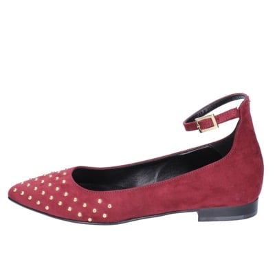 scarpe donna OLGA RUBINI ballerine bordeaux camoscio BS830