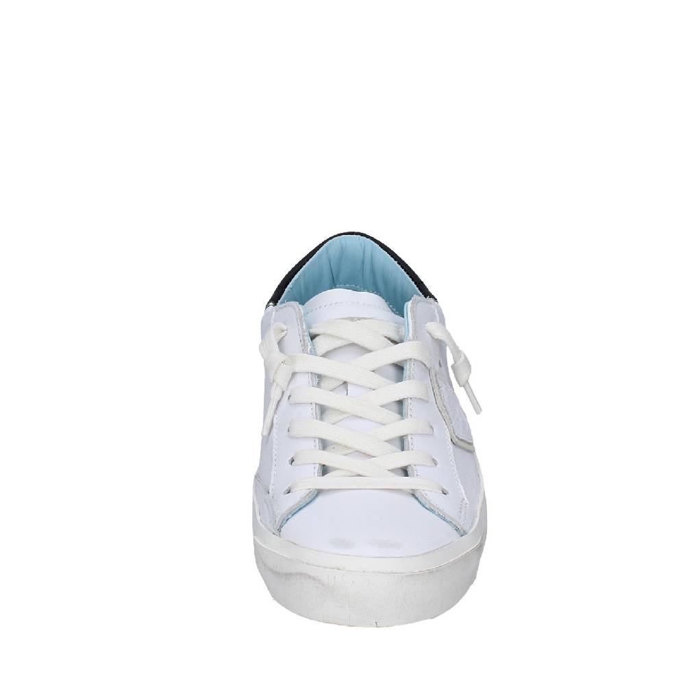 Scarpe Donna PHILIPPE MODEL Sneakers Bianco Pelle Nero VINTAGE EX355