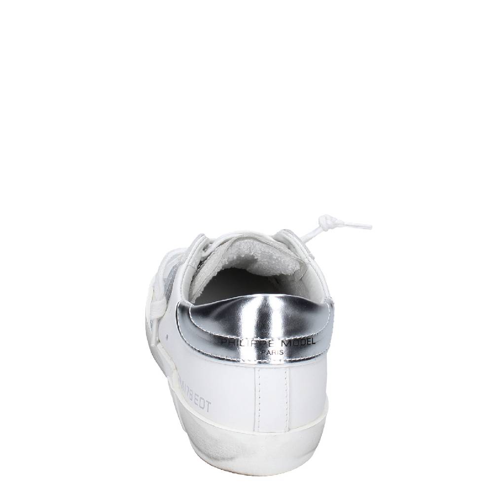 Scarpe Donna PHILIPPE MODEL Sneakers Bianco Pelle Beige Camoscio VINTAGE EX353