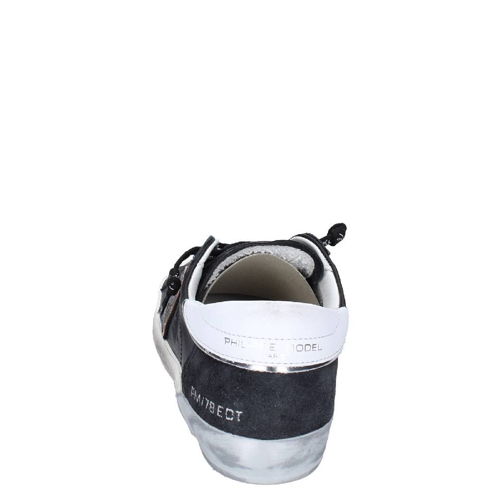 Scarpe Donna PHILIPPE MODEL Sneakers Nero Pelle Camoscio VINTAGE EX358