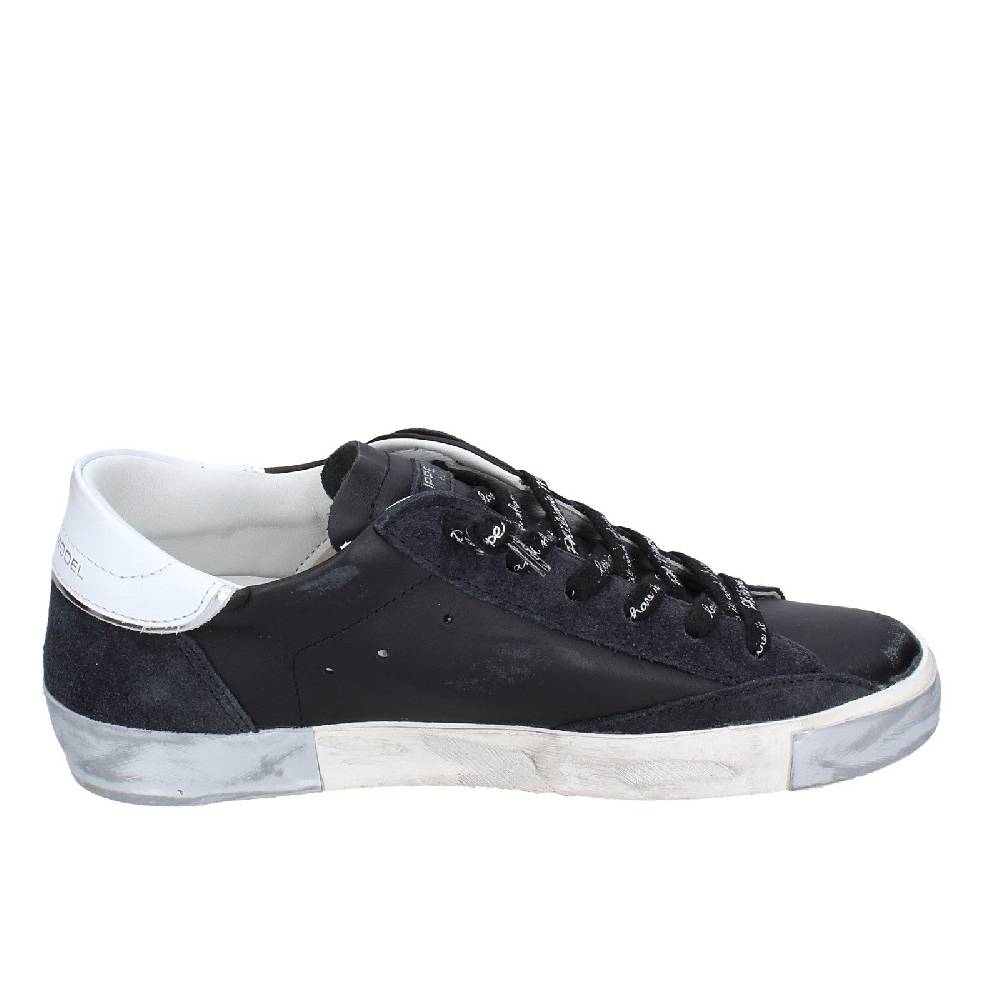 Scarpe Donna PHILIPPE MODEL Sneakers Nero Pelle Camoscio VINTAGE EX358