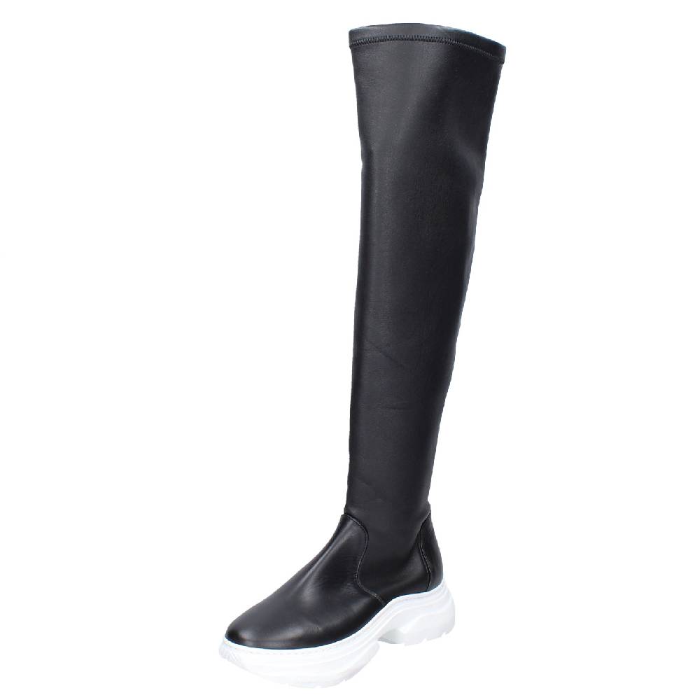 scarpe donna STOKTON stivali nero pelle EX124