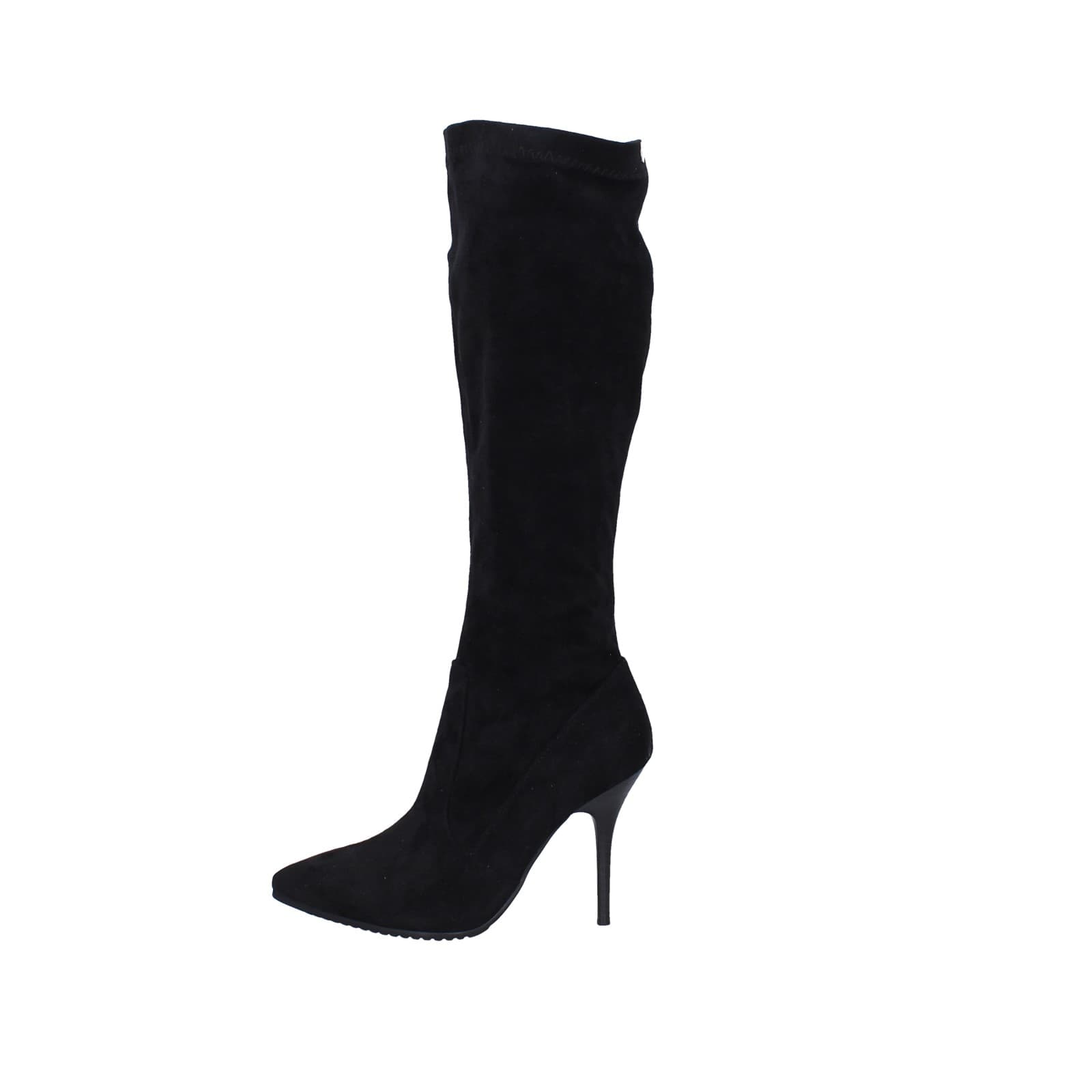 Scarpe Donna YAMAMAY Stivali Nero Camoscio EY407