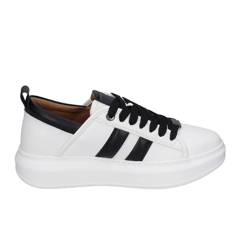 Scarpe Uomo ALEXANDER SMITH Sneakers Bianco Pelle Sintetica Nero EX598