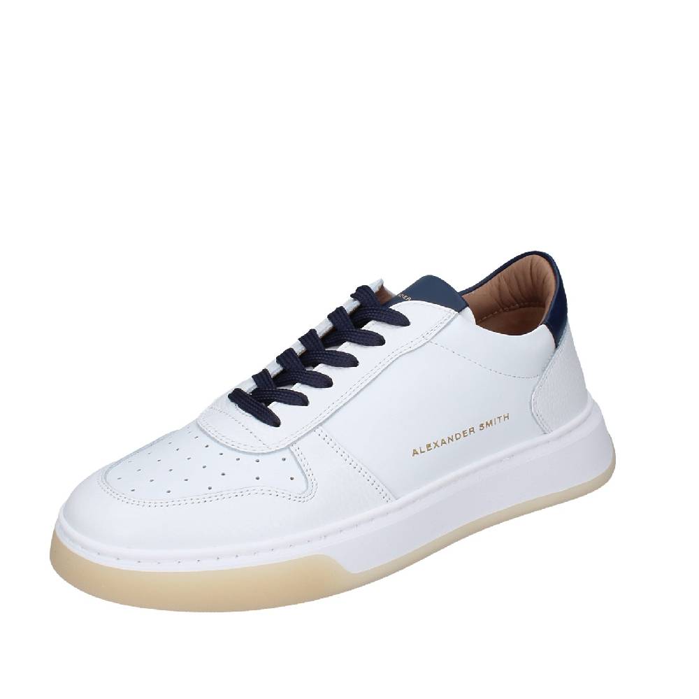 scarpe uomo ALEXANDER SMITH sneakers bianco pelle EX535