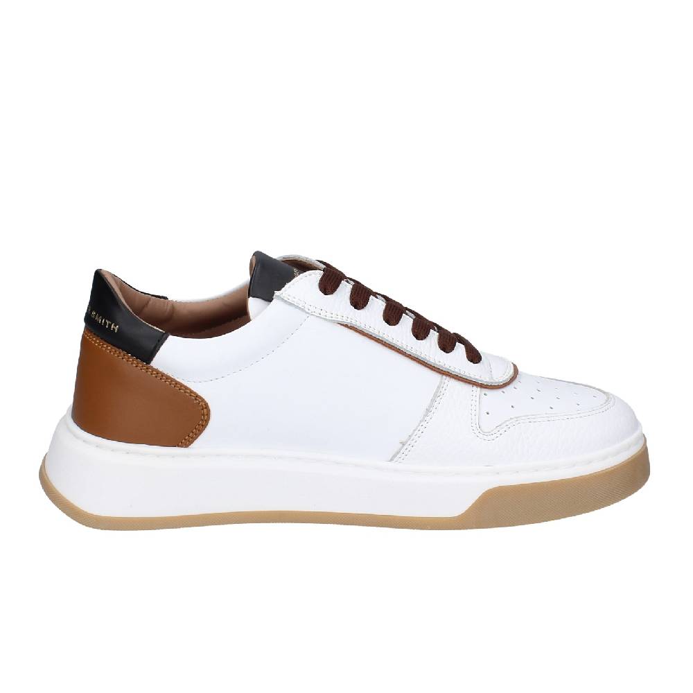 Scarpe Uomo ALEXANDER SMITH Sneakers Bianco Pelle Marrone EX533