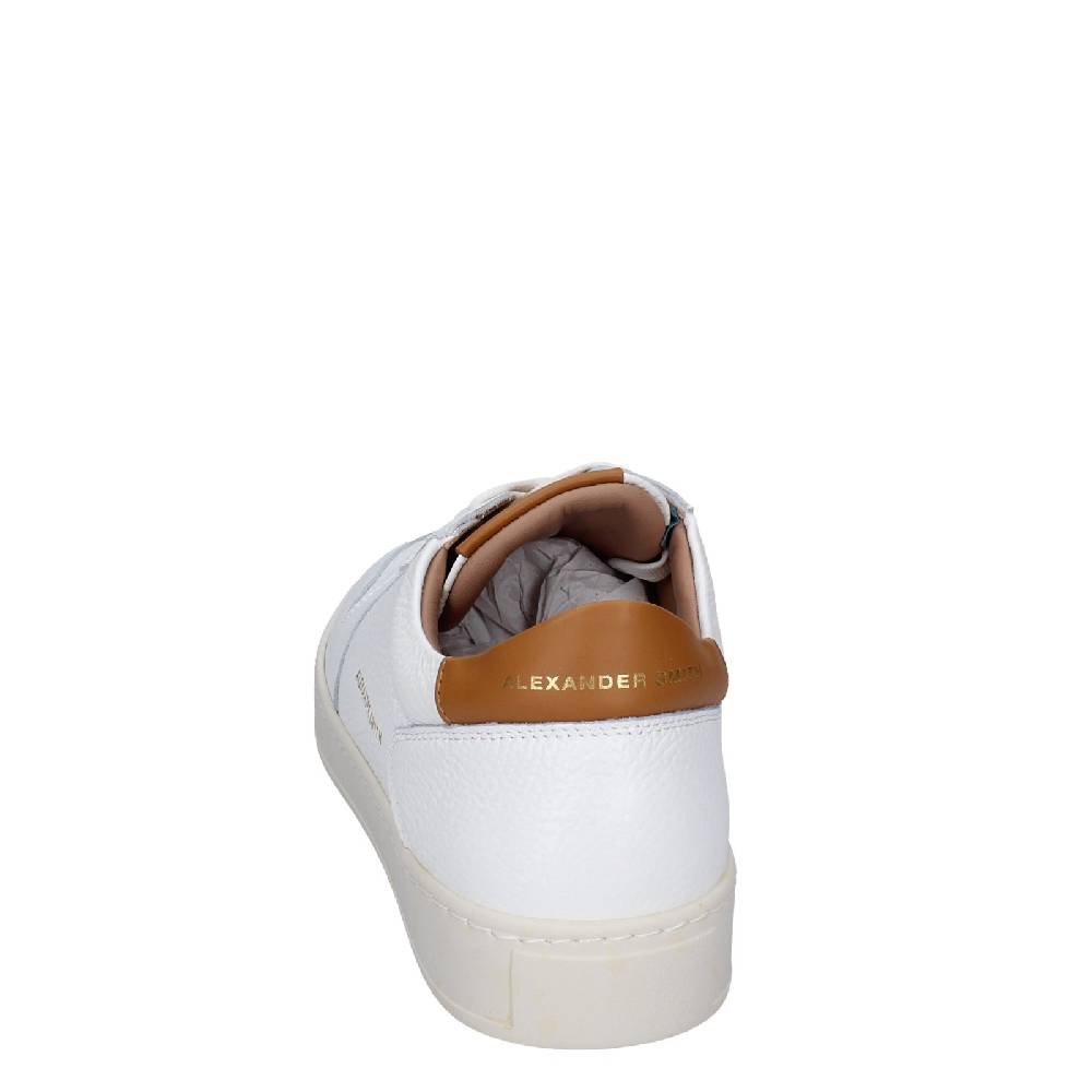 Scarpe Uomo ALEXANDER SMITH Sneakers Bianco Pelle Marrone EX540