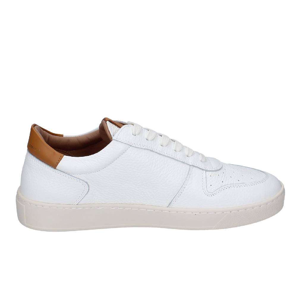 Scarpe Uomo ALEXANDER SMITH Sneakers Bianco Pelle Marrone EX540