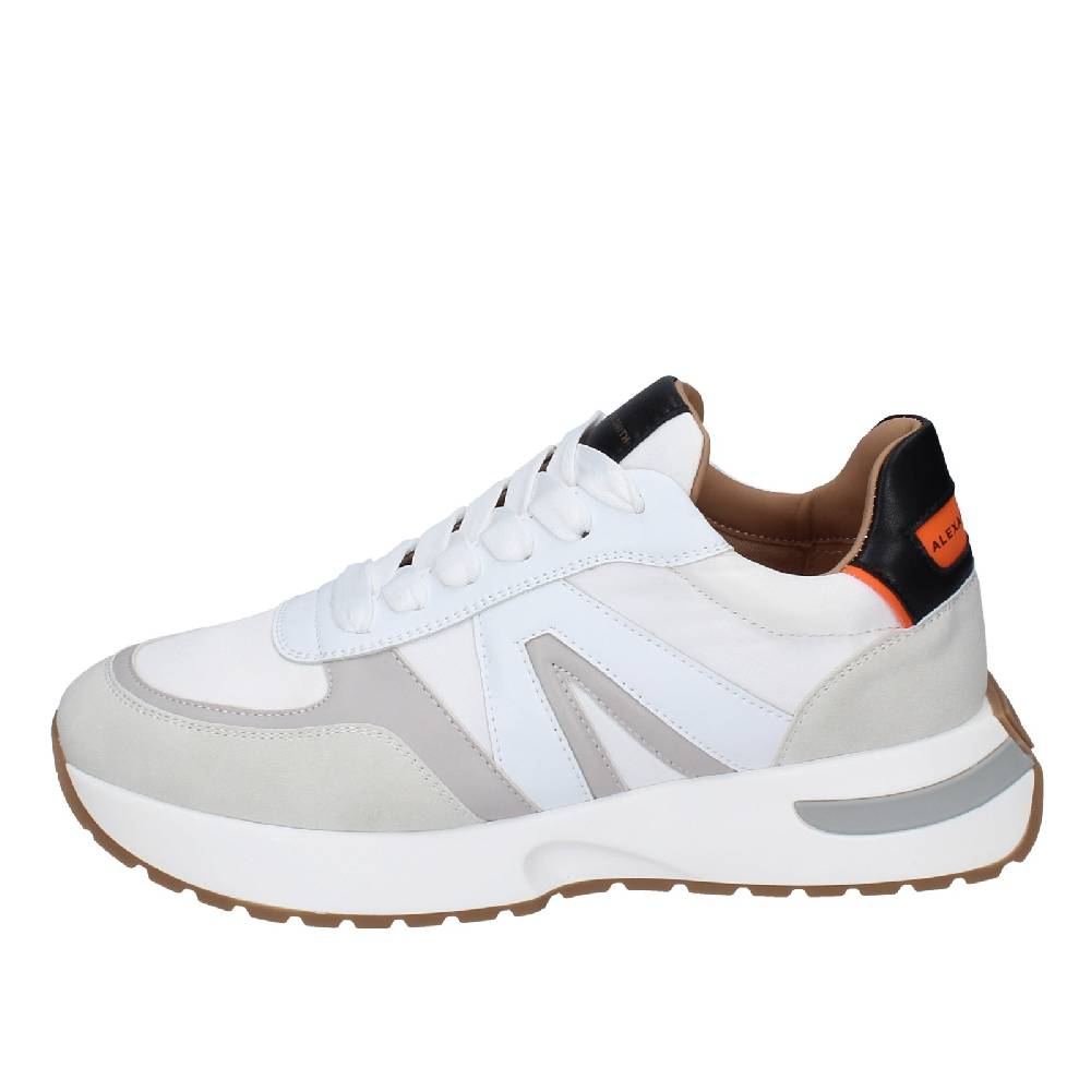 Scarpe Uomo ALEXANDER SMITH Sneakers Bianco Tessuto Pelle EX538