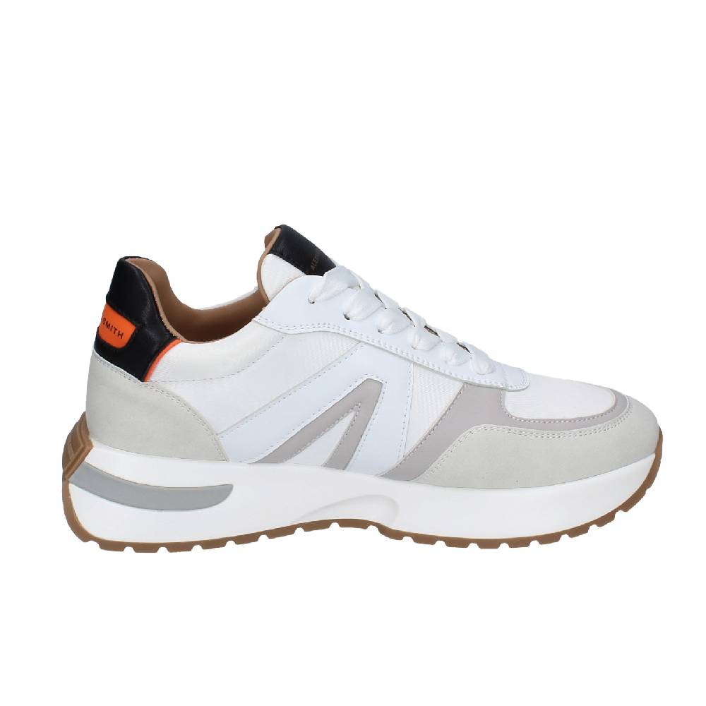 Scarpe Uomo ALEXANDER SMITH Sneakers Bianco Tessuto Pelle EX538