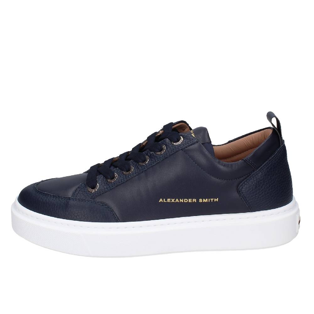 Scarpe Uomo ALEXANDER SMITH Sneakers Blu Pelle EX599