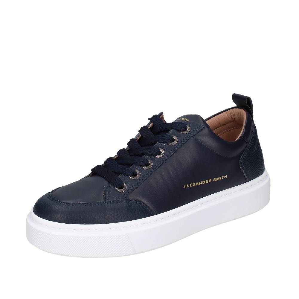 scarpe uomo ALEXANDER SMITH sneakers blu pelle EX599