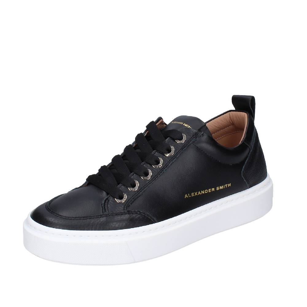 scarpe uomo ALEXANDER SMITH sneakers nero pelle EX528