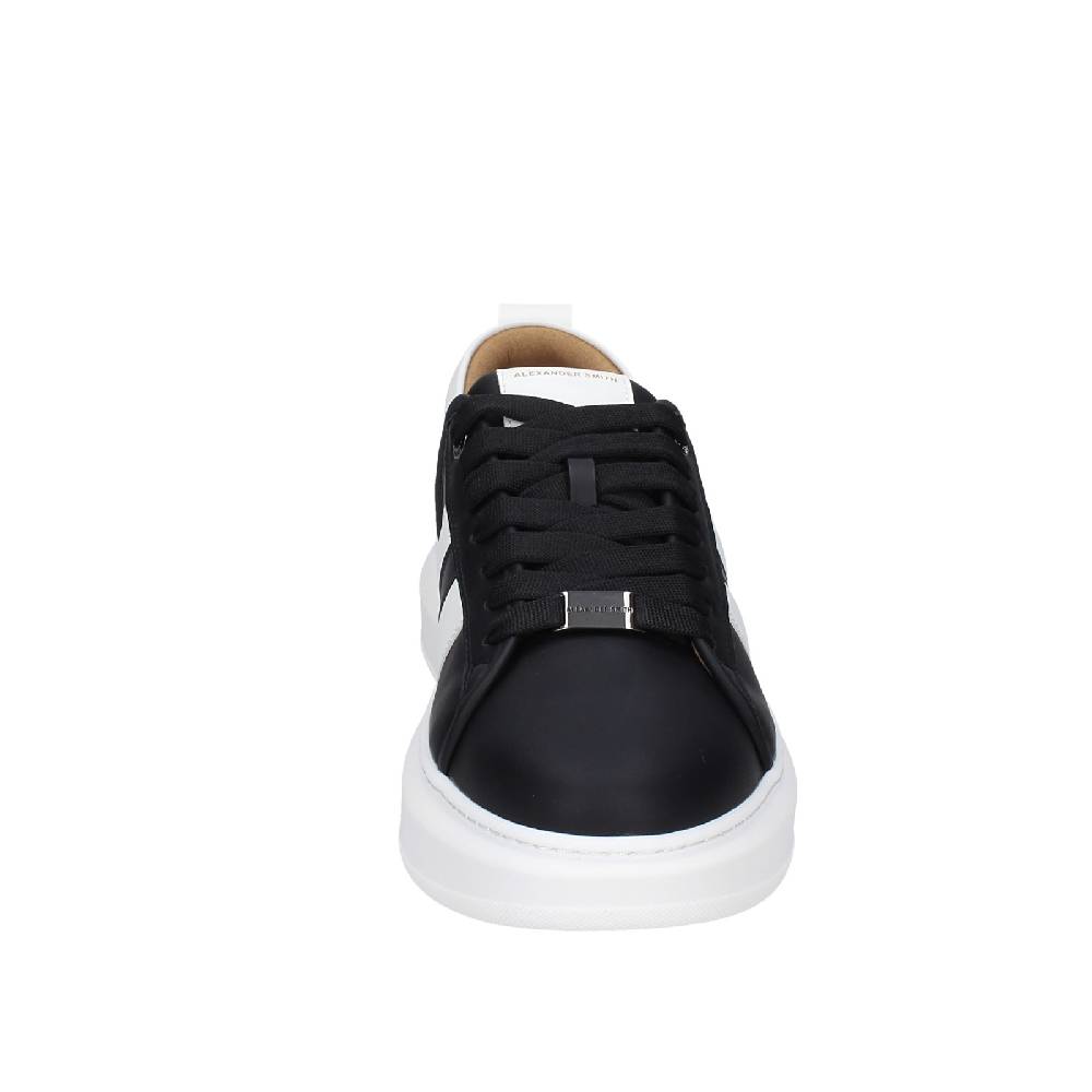 Scarpe Uomo ALEXANDER SMITH Sneakers Nero Pelle Sintetica Bianco EX602