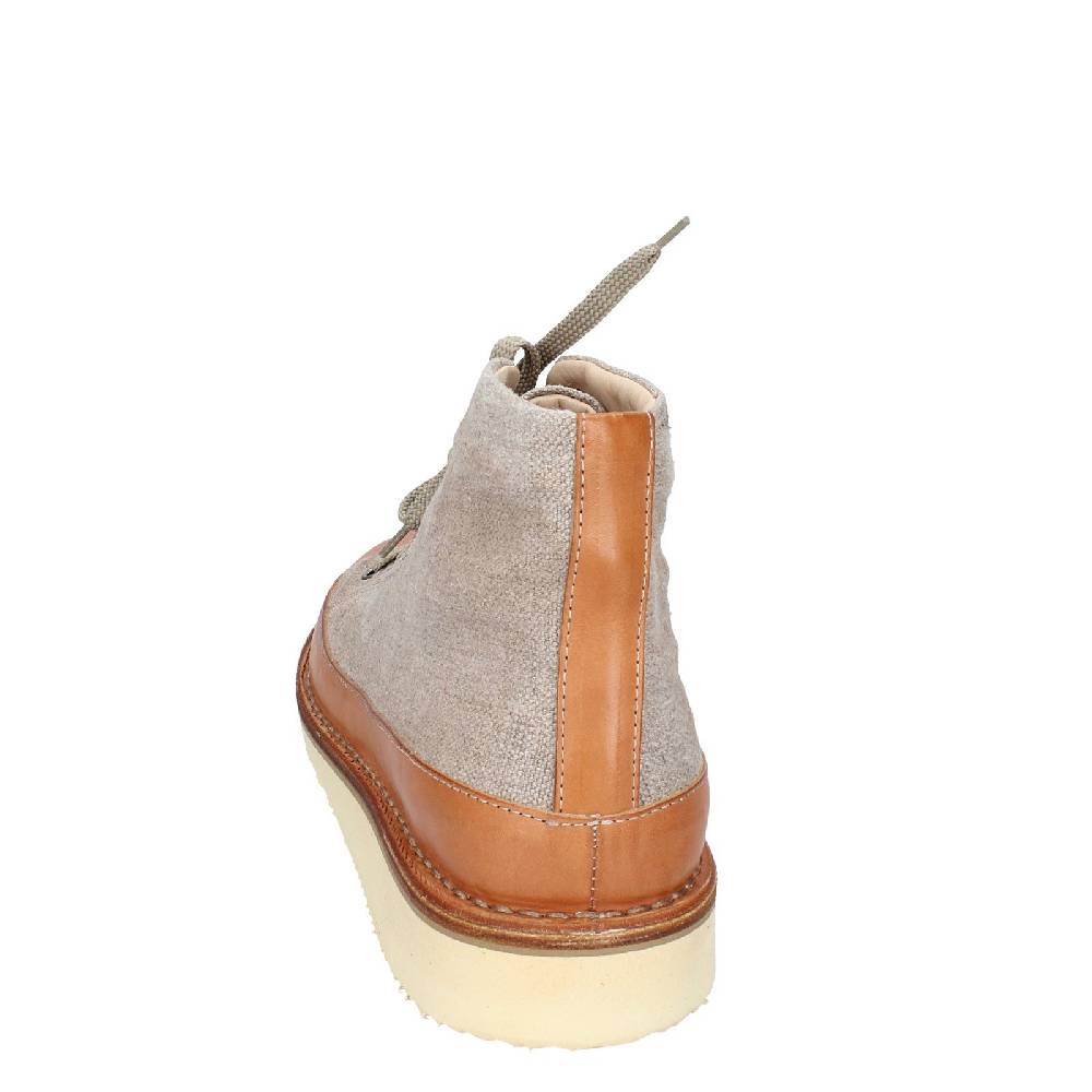 Scarpe Uomo ASTORFLEX Stivaletti Beige Tessuto Marrone Pelle EY705