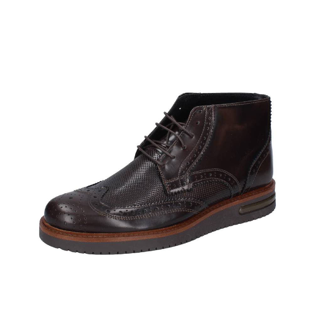 scarpe uomo BRUNO VERRI stivaletti marrone pelle EZ74