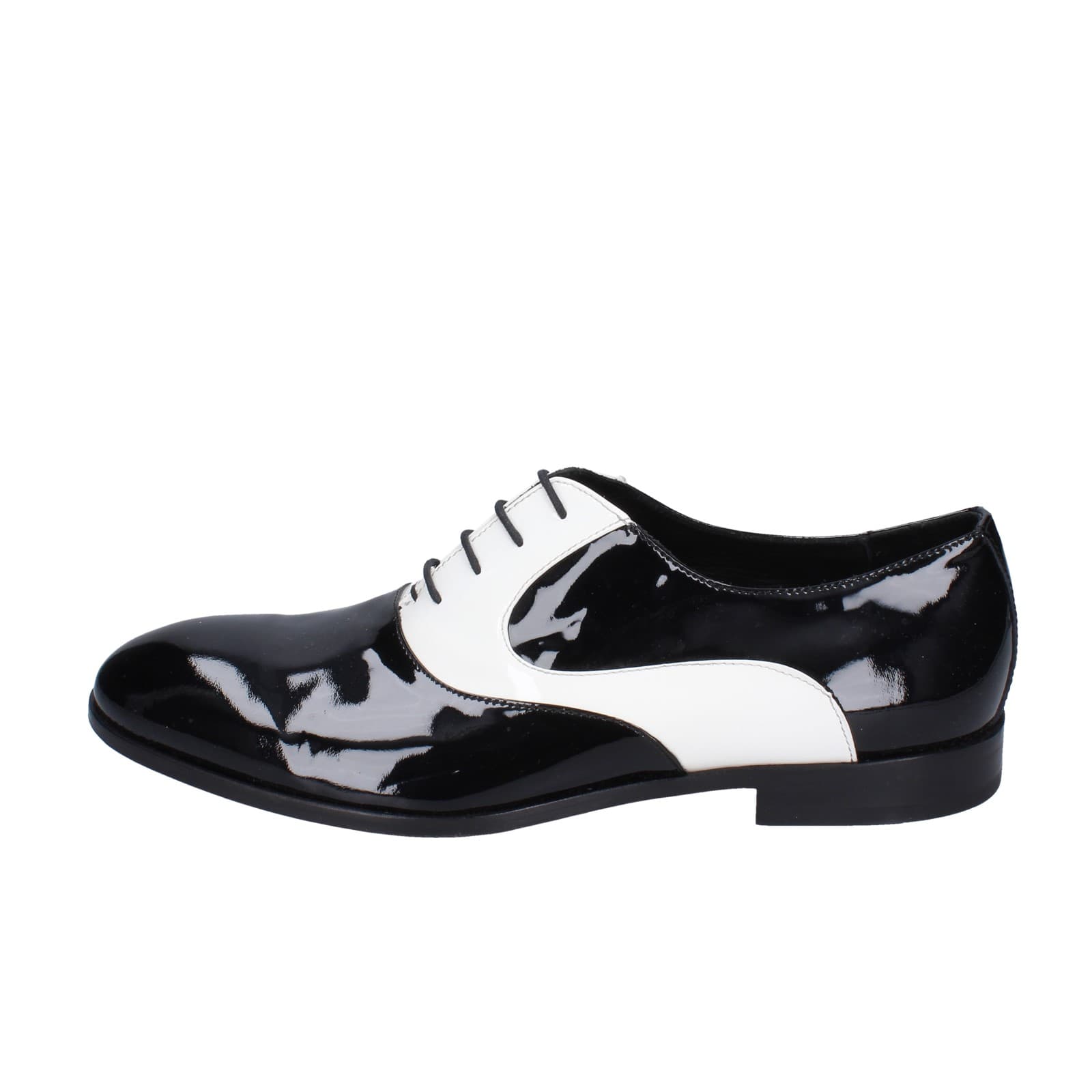 Scarpe Uomo EVEET Classiche Bianco Vernice Nero EZ194