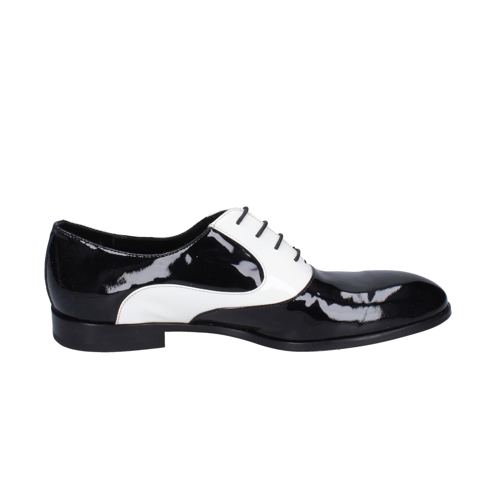 Scarpe Uomo EVEET Classiche Bianco Vernice Nero EZ194