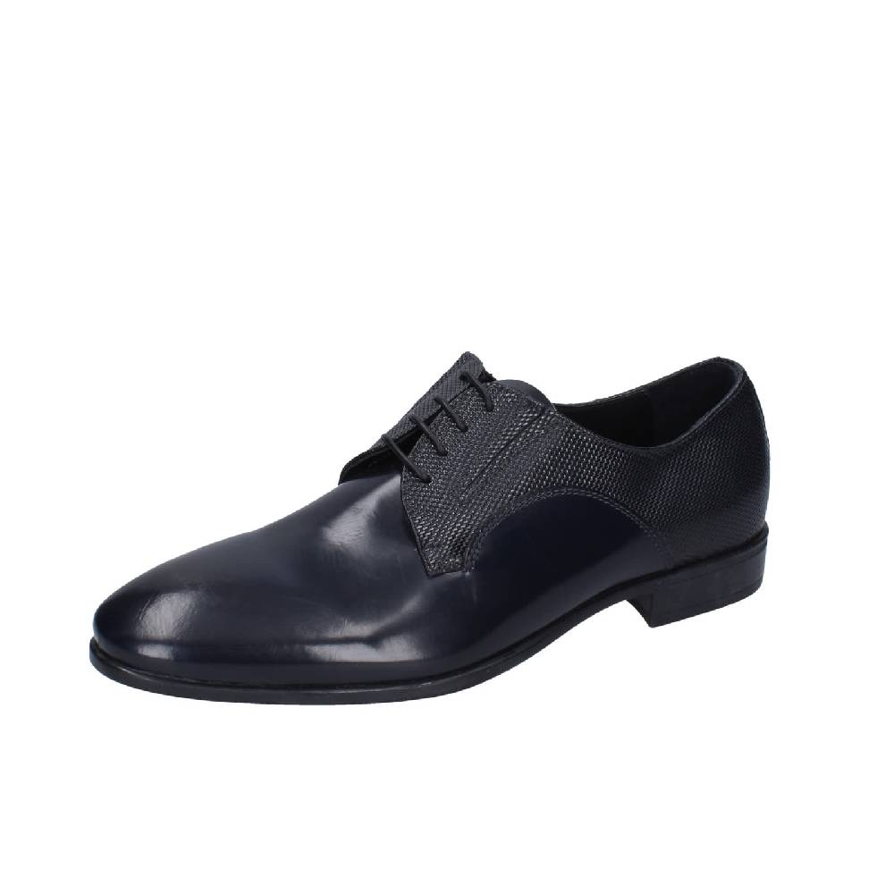 scarpe uomo EVEET classiche blu pelle lucida EZ97