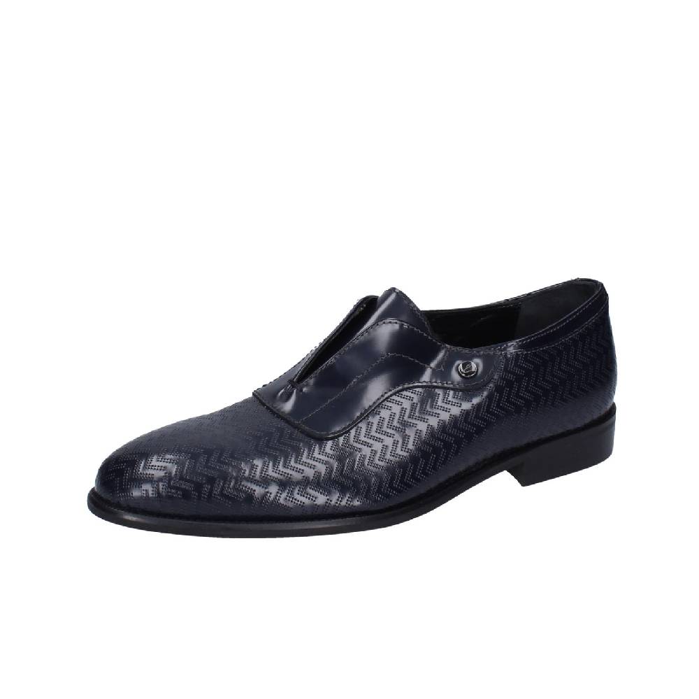 scarpe uomo EVEET mocassini blu pelle lucida EZ253