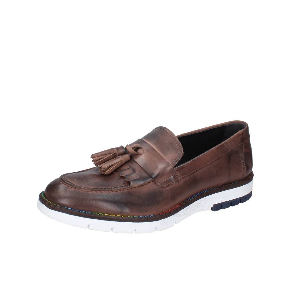 scarpe uomo EVEET mocassini marrone pelle EZ146