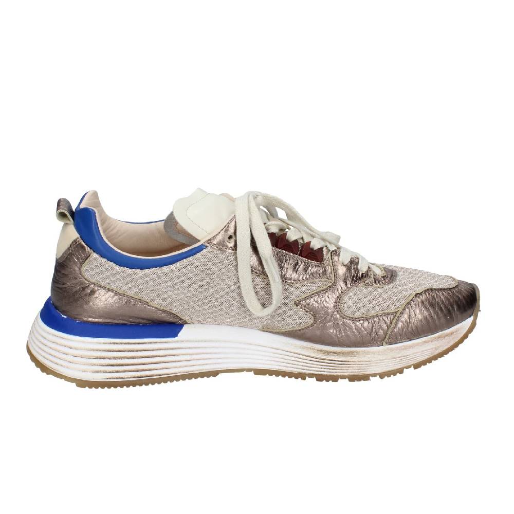 Scarpe Uomo MOMA Sneakers Beige Pelle Bronzo Tessuto 4AS401 EY556