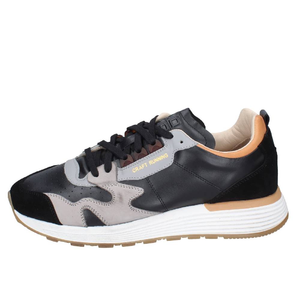 Scarpe Uomo MOMA Sneakers Nero Pelle Grigio Camoscio 4AW358 EY526