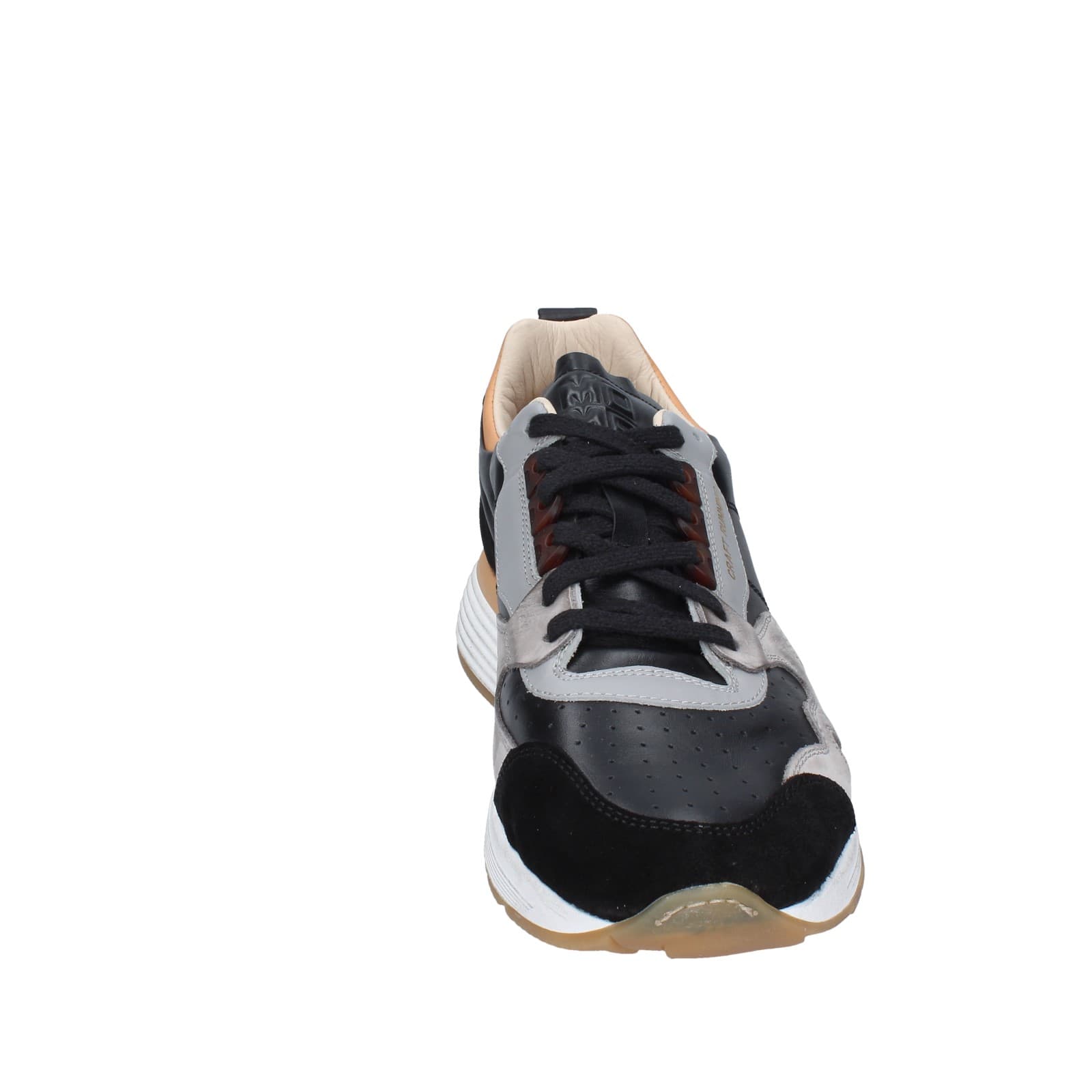 Scarpe Uomo MOMA Sneakers Nero Pelle Grigio Camoscio 4AW358 EY526