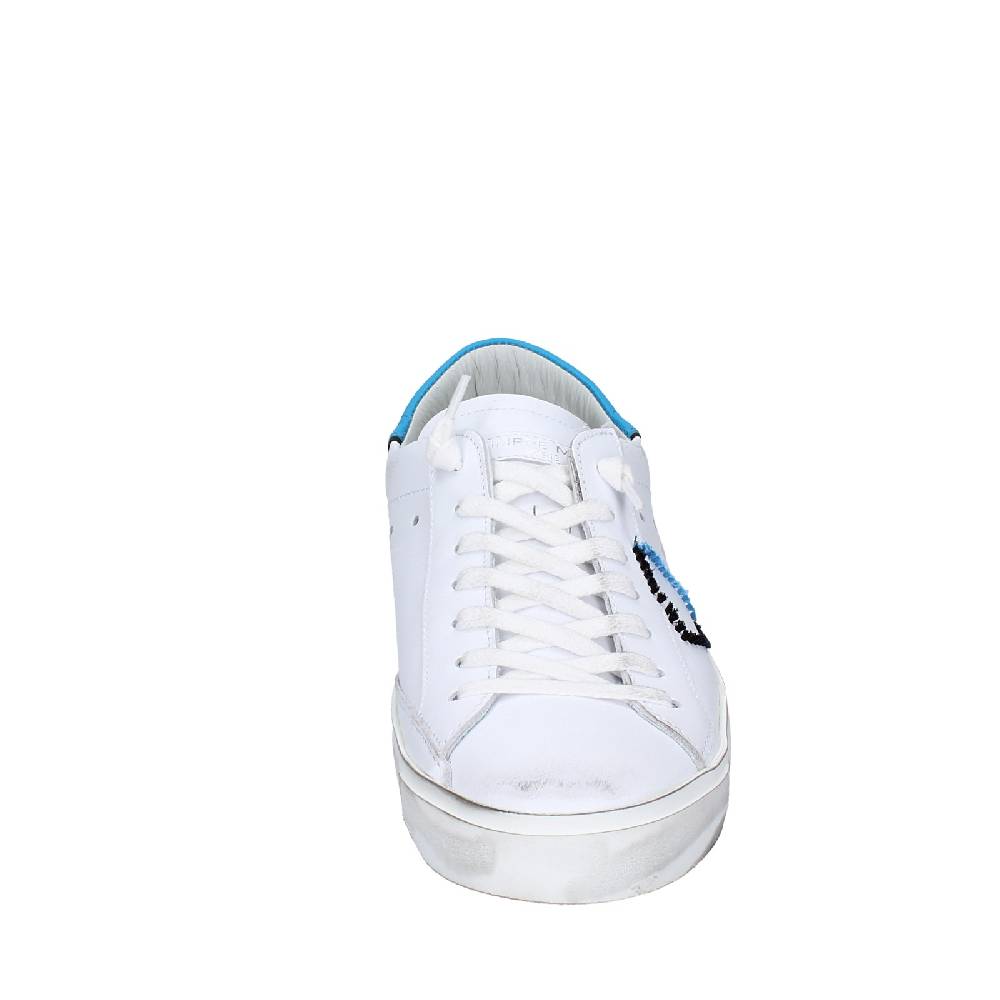 Scarpe Uomo PHILIPPE MODEL Sneakers Bianco Pelle Blu VINTAGE EX360