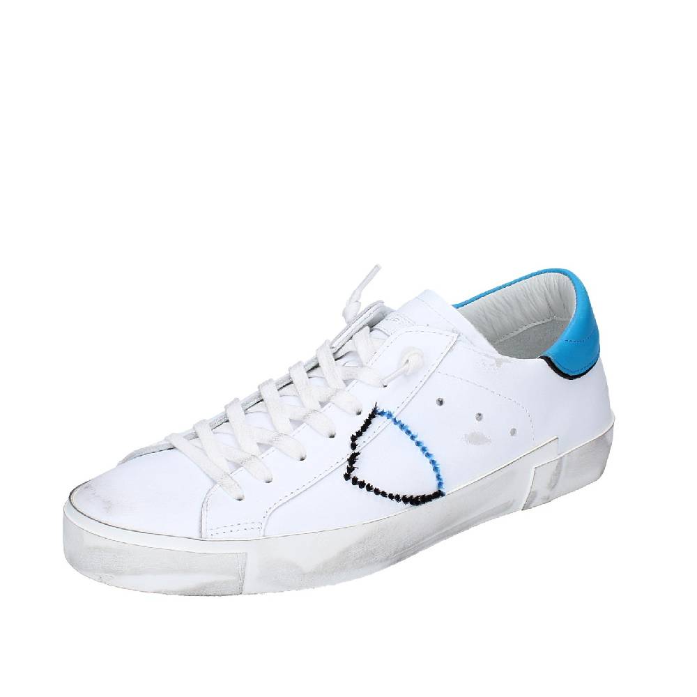 scarpe uomo PHILIPPE MODEL sneakers bianco pelle blu VINTAGE EX360