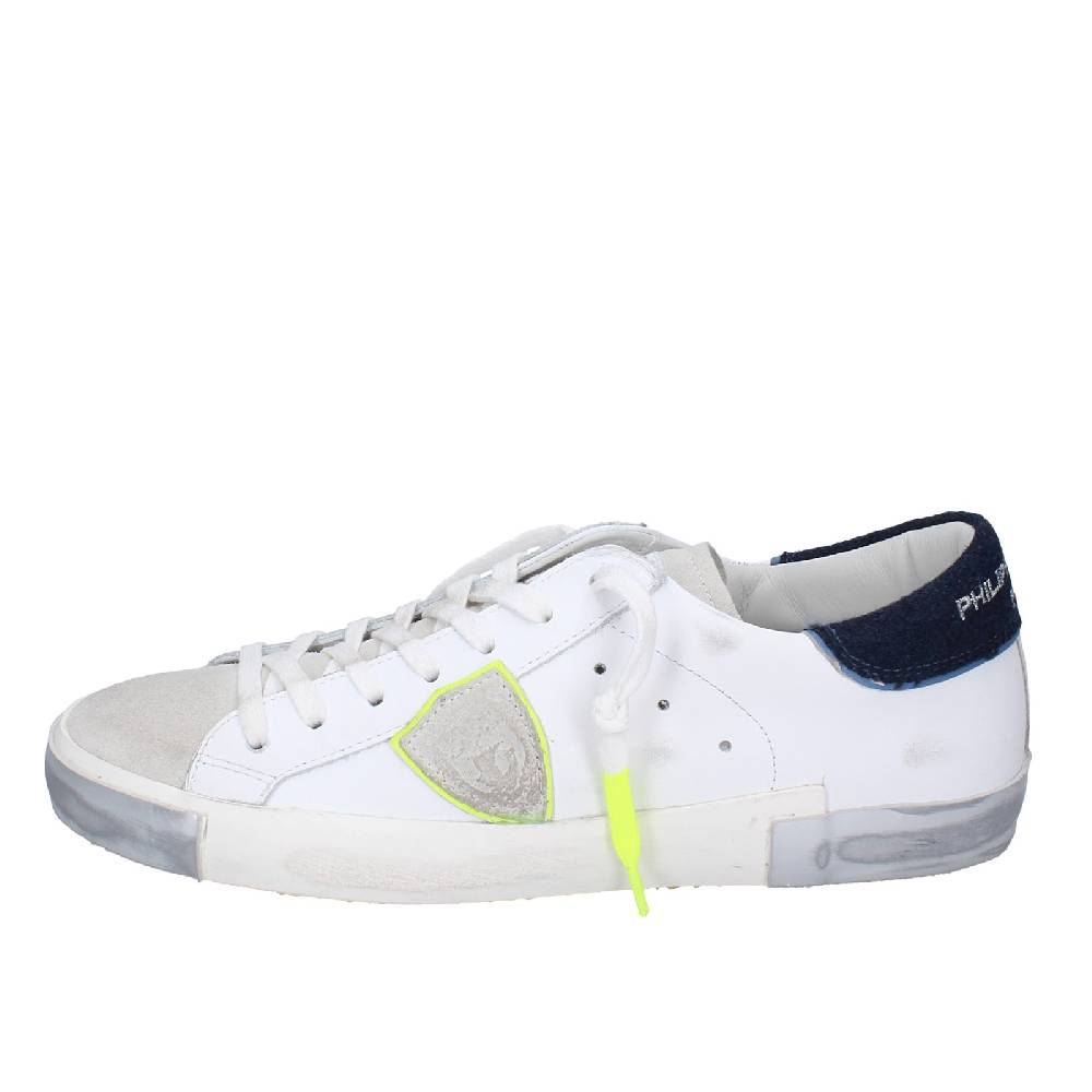 Scarpe Uomo PHILIPPE MODEL Sneakers Bianco Pelle Beige Camoscio VINTAGE EX334