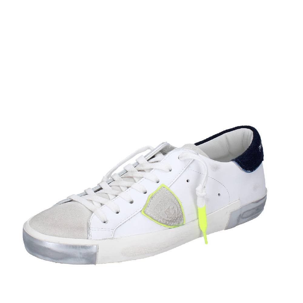scarpe uomo PHILIPPE MODEL sneakers bianco pelle beige camoscio VINTAGE EX334