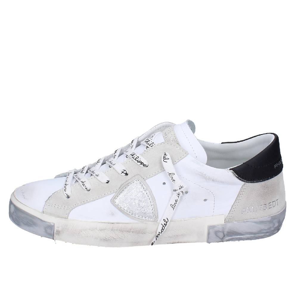 Scarpe Uomo PHILIPPE MODEL Sneakers Bianco Pelle Camoscio EX564