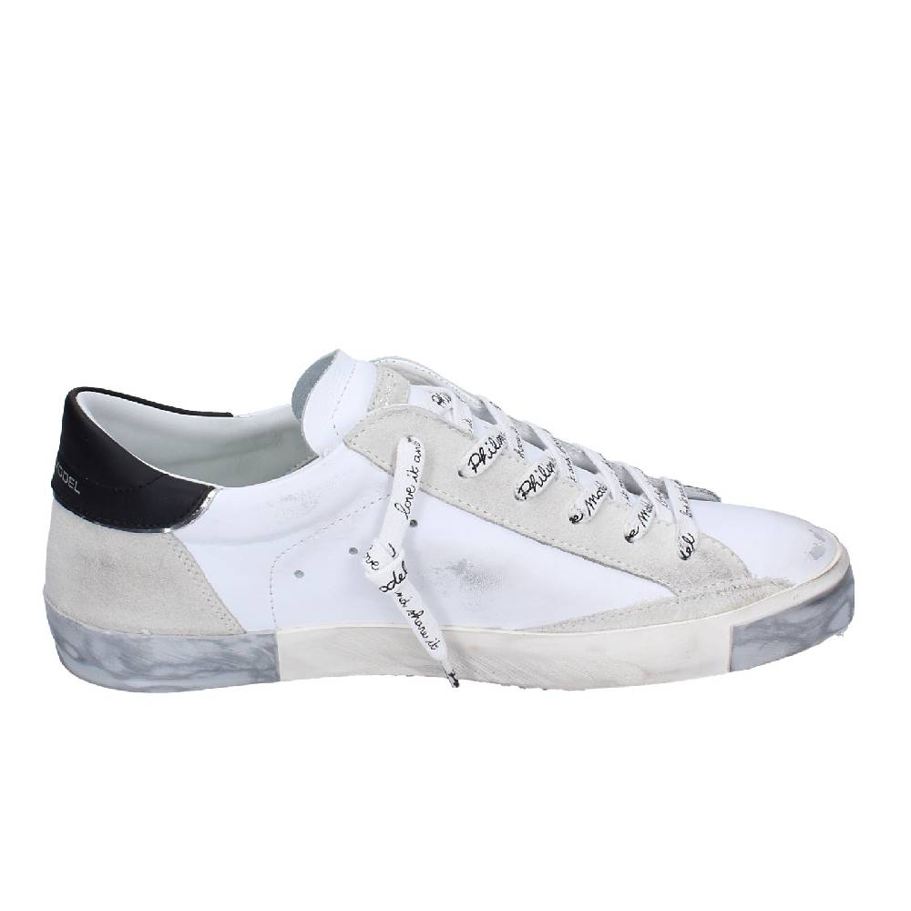 Scarpe Uomo PHILIPPE MODEL Sneakers Bianco Pelle Camoscio EX564