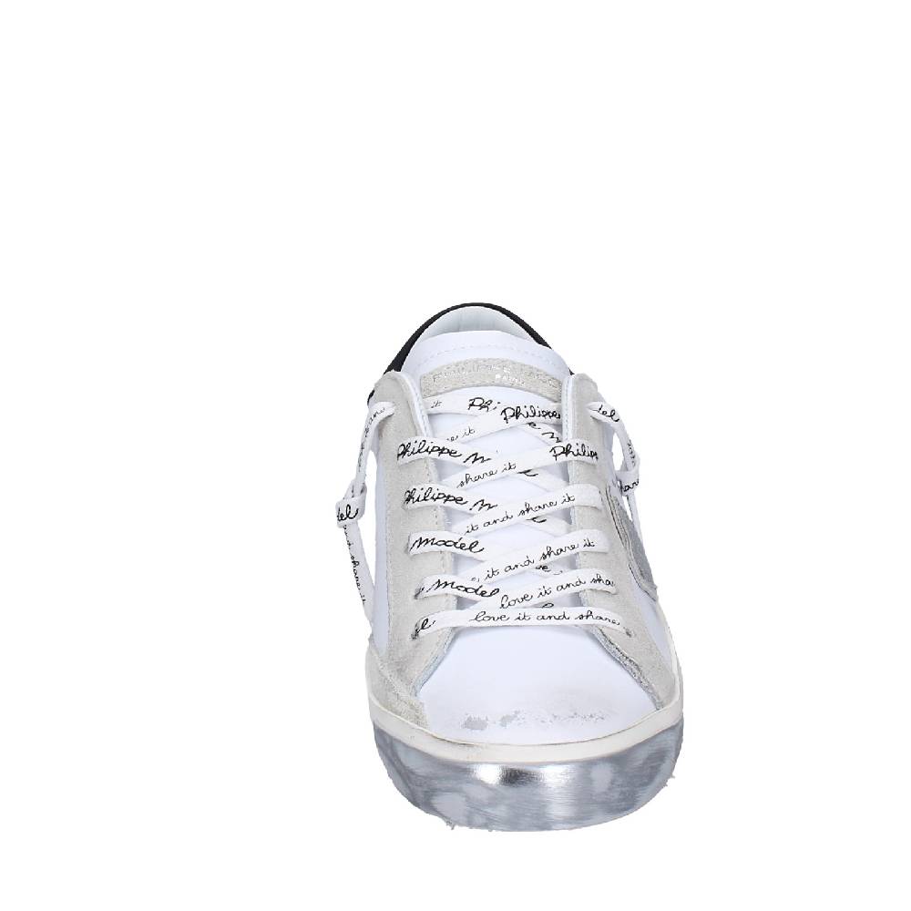 Scarpe Uomo PHILIPPE MODEL Sneakers Bianco Pelle Camoscio EX564