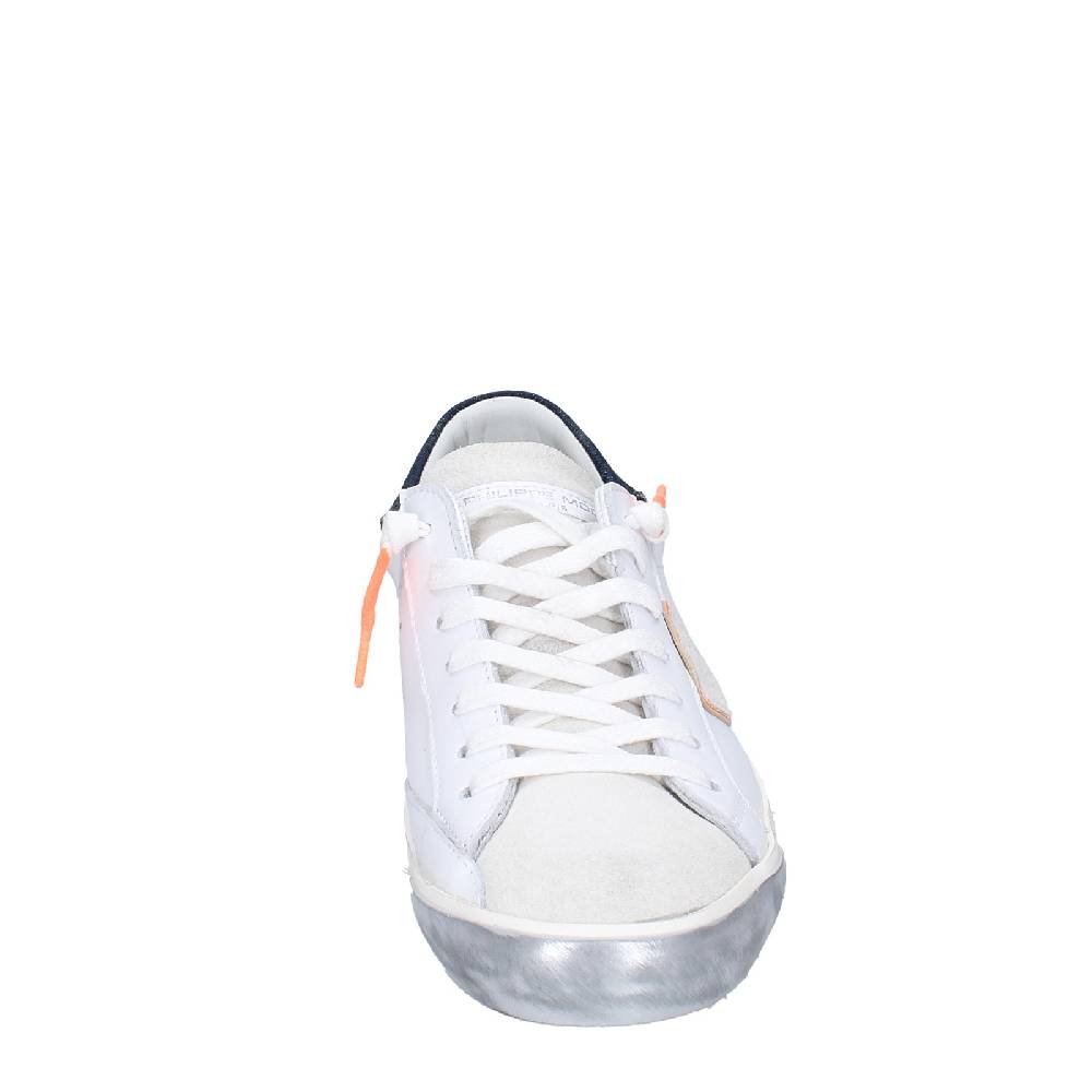 Scarpe Uomo PHILIPPE MODEL Sneakers Bianco Pelle Camoscio VINTAGE EX344