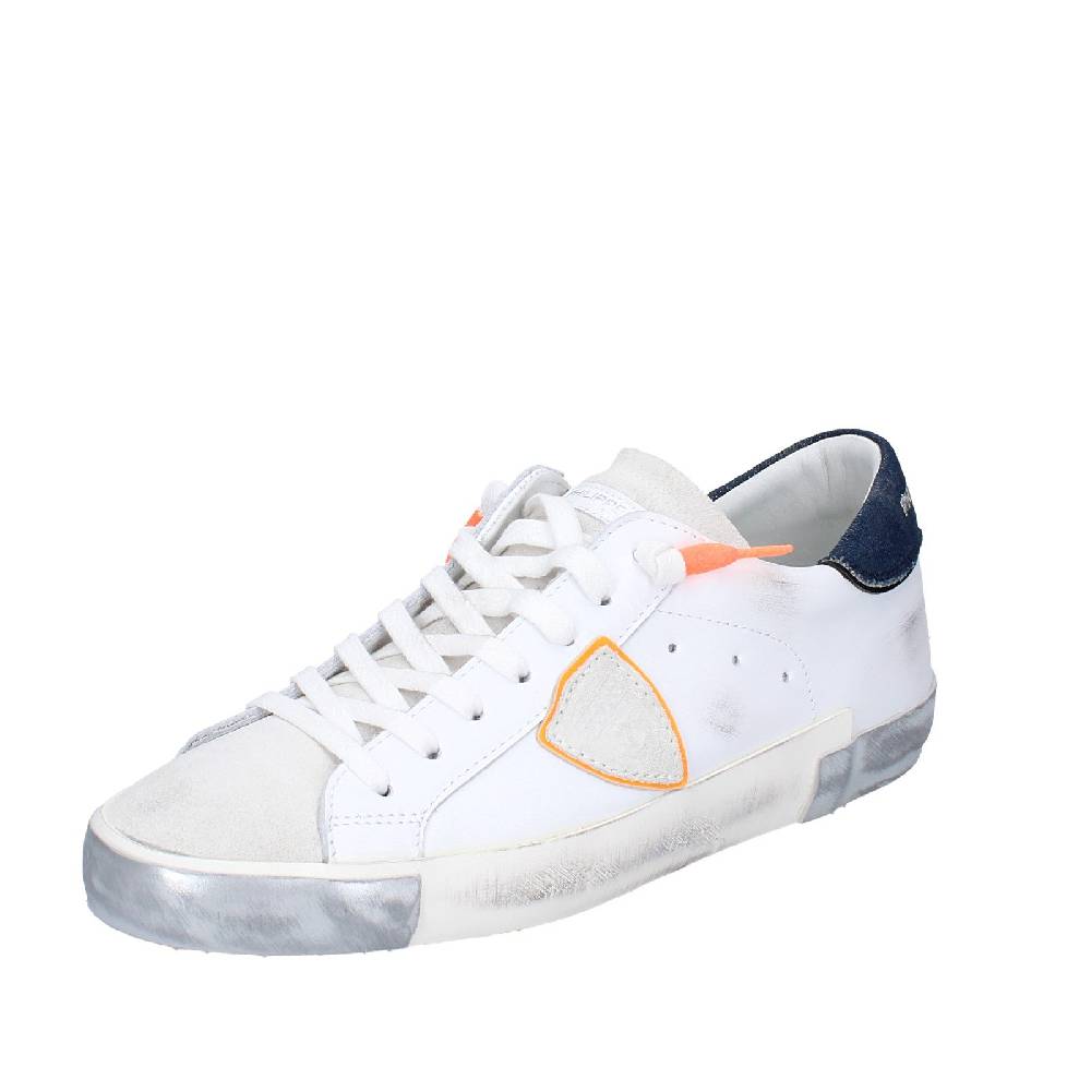 scarpe uomo PHILIPPE MODEL sneakers bianco pelle camoscio VINTAGE EX344