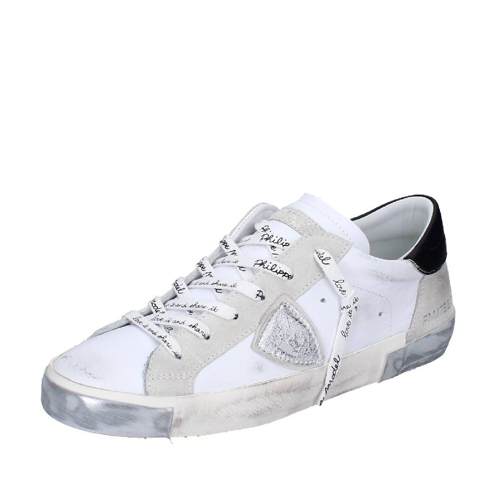 scarpe uomo PHILIPPE MODEL sneakers bianco pelle camoscio EX564