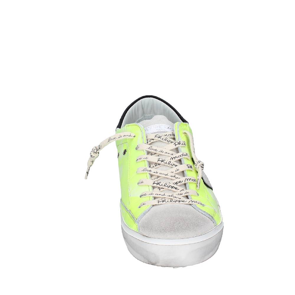 Scarpe Uomo PHILIPPE MODEL Sneakers Giallo Pelle Grigio Camoscio VINTAGE EX359