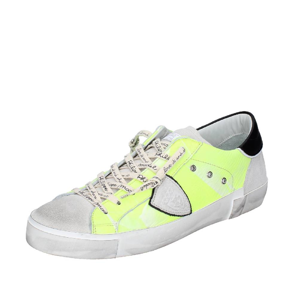 scarpe uomo PHILIPPE MODEL sneakers giallo pelle grigio camoscio VINTAGE EX359