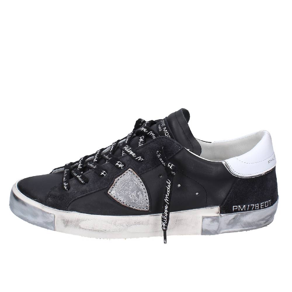 Scarpe Uomo PHILIPPE MODEL Sneakers Nero Pelle Camoscio EX563