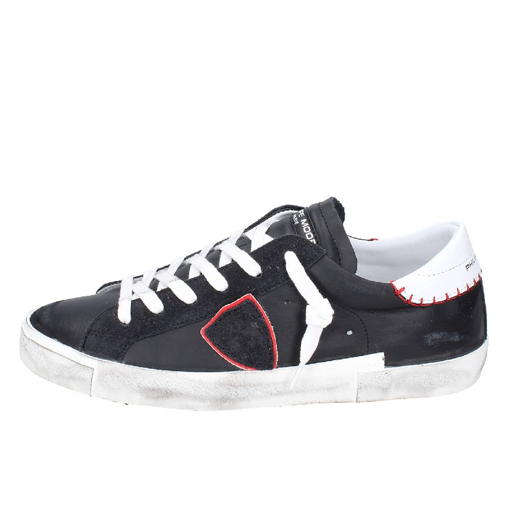 Scarpe Uomo PHILIPPE MODEL Sneakers Nero Pelle VINTAGE EX338