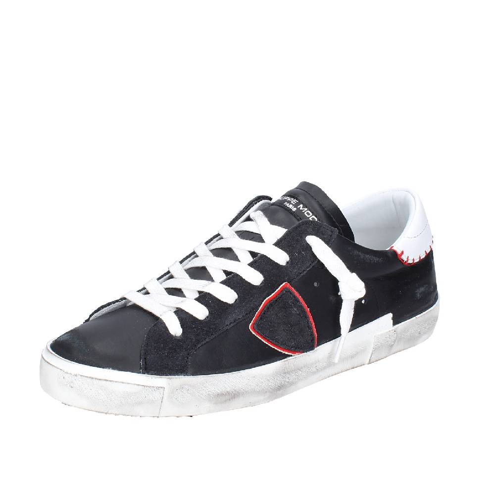 scarpe uomo PHILIPPE MODEL sneakers nero pelle VINTAGE EX338