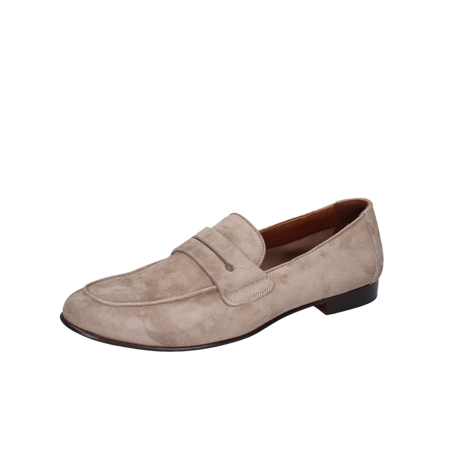 scarpe uomo POLLINI mocassini marrone camoscio EY38