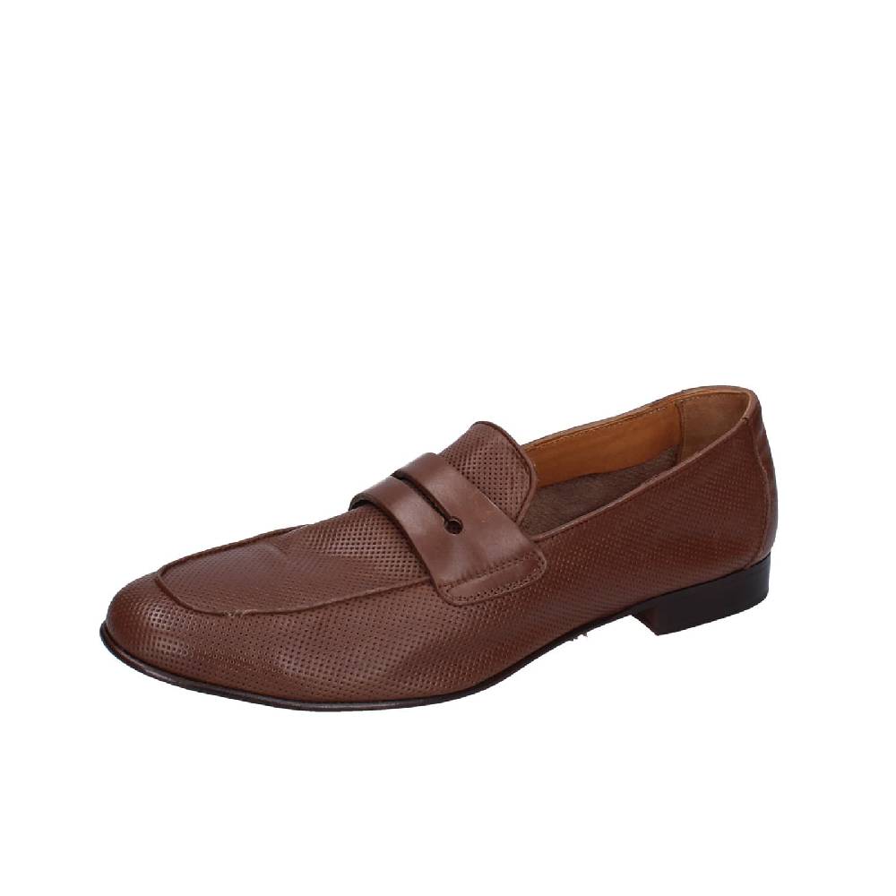 scarpe uomo POLLINI mocassini marrone pelle EY39
