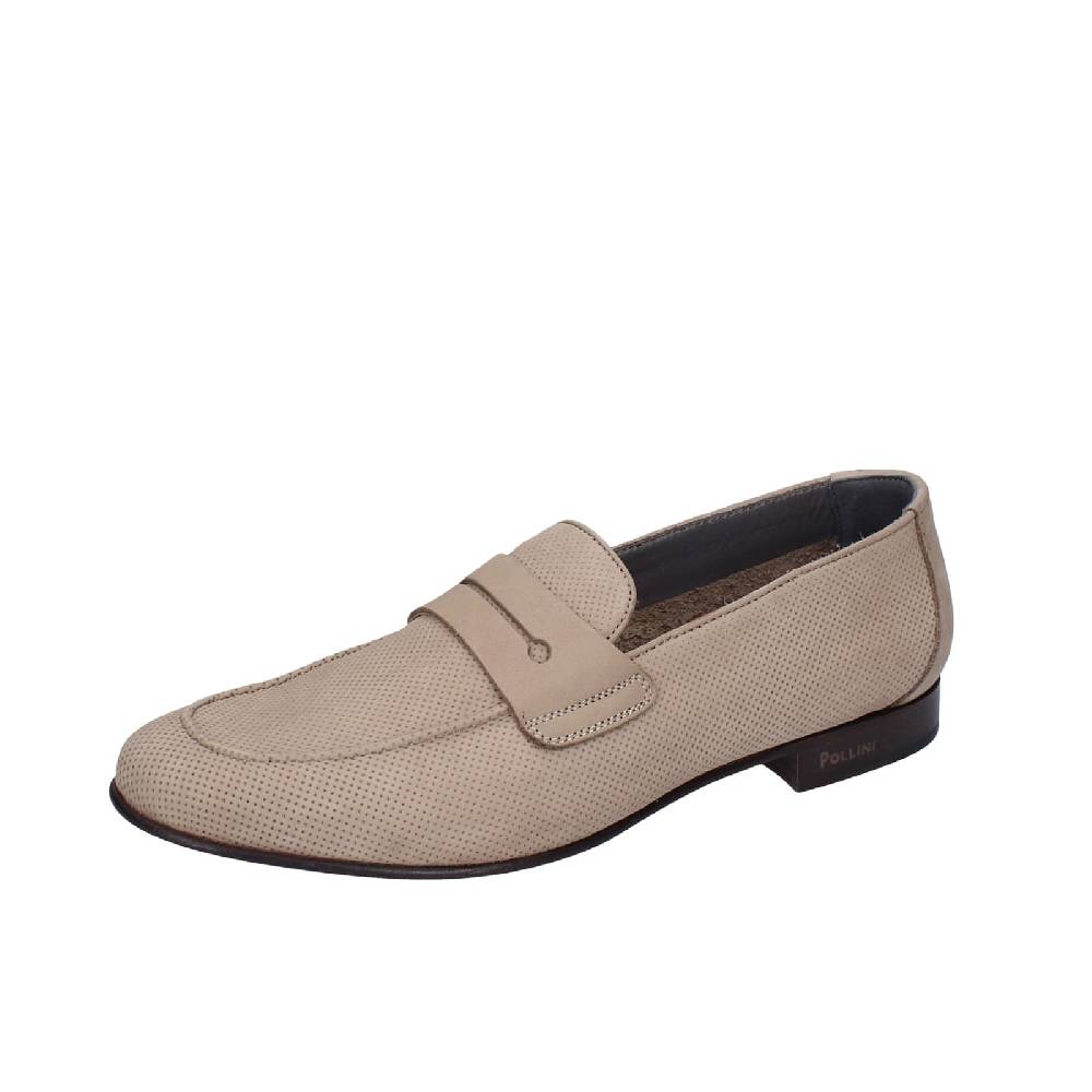 scarpe uomo POLLINI mocassini marrone pelle scamosciata EY33
